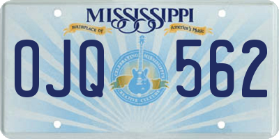 MS license plate OJQ562