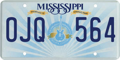 MS license plate OJQ564