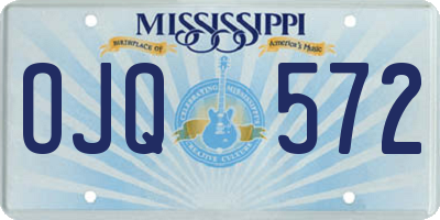 MS license plate OJQ572