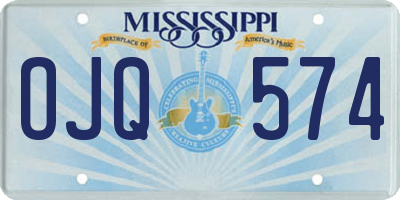 MS license plate OJQ574