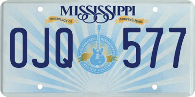 MS license plate OJQ577