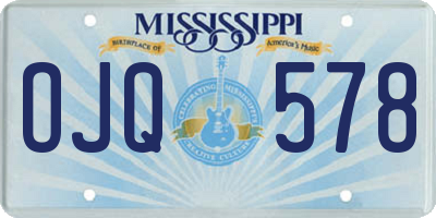 MS license plate OJQ578