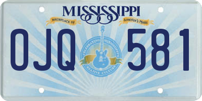 MS license plate OJQ581