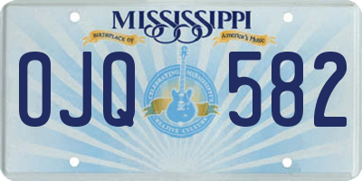 MS license plate OJQ582