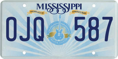 MS license plate OJQ587