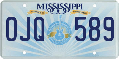 MS license plate OJQ589