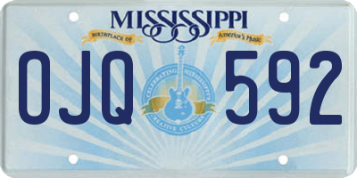MS license plate OJQ592