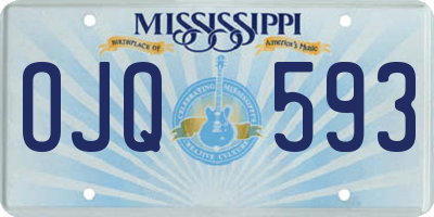 MS license plate OJQ593