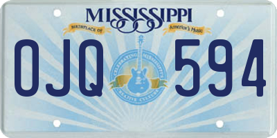 MS license plate OJQ594