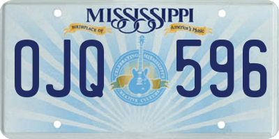 MS license plate OJQ596