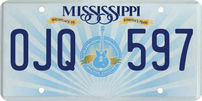MS license plate OJQ597