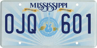 MS license plate OJQ601