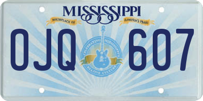 MS license plate OJQ607