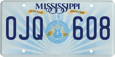 MS license plate OJQ608