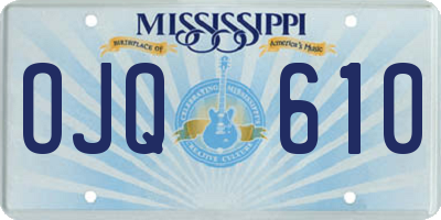 MS license plate OJQ610