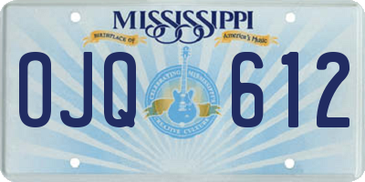 MS license plate OJQ612