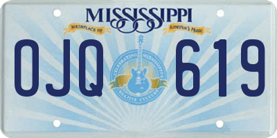 MS license plate OJQ619