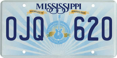 MS license plate OJQ620