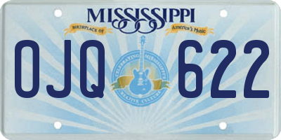 MS license plate OJQ622