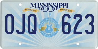 MS license plate OJQ623
