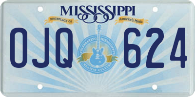 MS license plate OJQ624