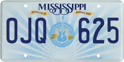 MS license plate OJQ625