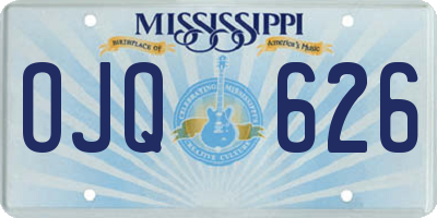 MS license plate OJQ626