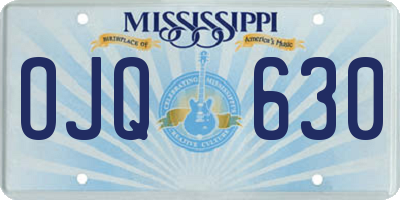 MS license plate OJQ630