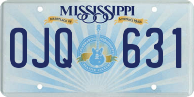 MS license plate OJQ631