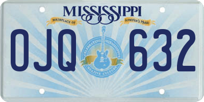 MS license plate OJQ632
