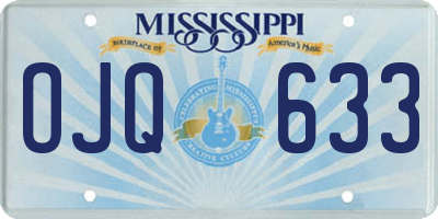 MS license plate OJQ633
