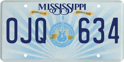 MS license plate OJQ634