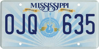 MS license plate OJQ635