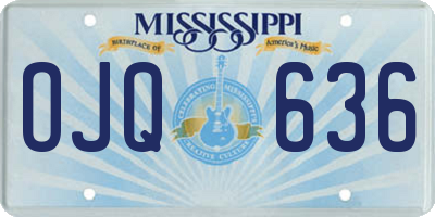 MS license plate OJQ636