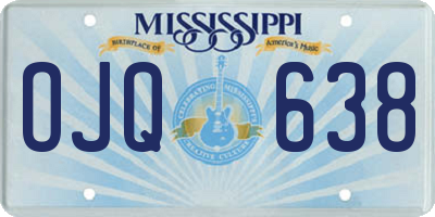 MS license plate OJQ638
