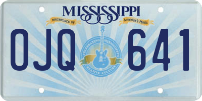 MS license plate OJQ641