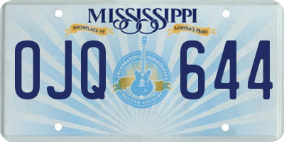 MS license plate OJQ644