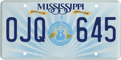MS license plate OJQ645