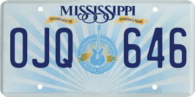 MS license plate OJQ646