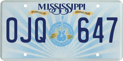 MS license plate OJQ647