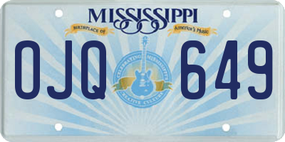 MS license plate OJQ649