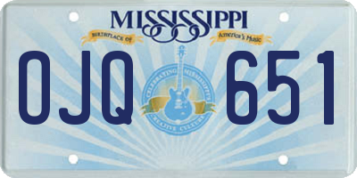 MS license plate OJQ651