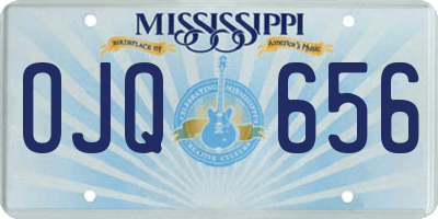 MS license plate OJQ656