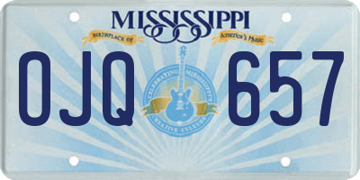 MS license plate OJQ657