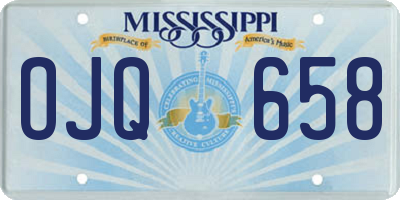 MS license plate OJQ658
