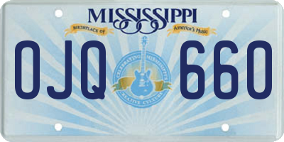MS license plate OJQ660