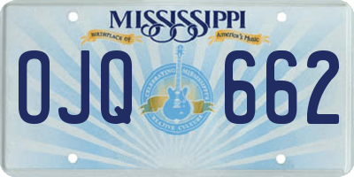 MS license plate OJQ662