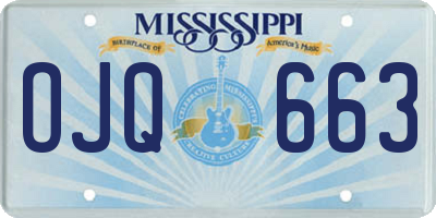 MS license plate OJQ663