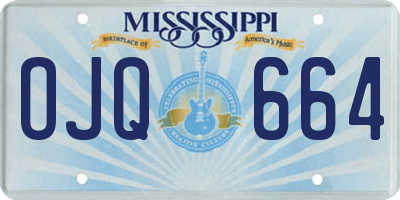 MS license plate OJQ664