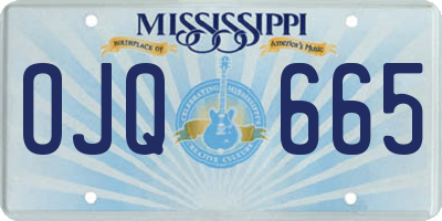 MS license plate OJQ665